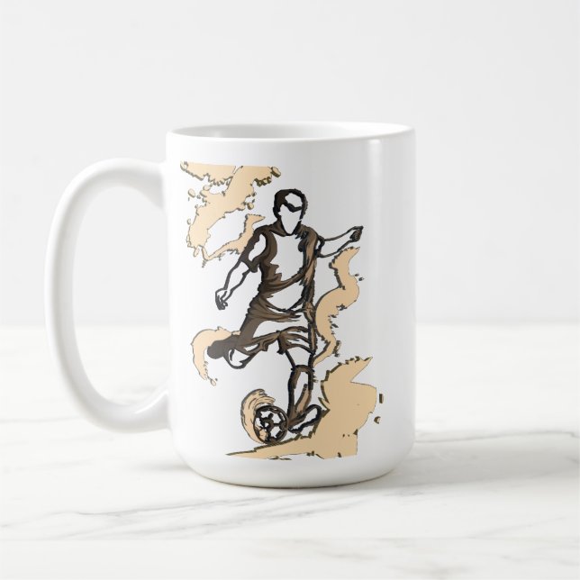 Dynamischer Fußballspieler Kaffeetasse (Links)