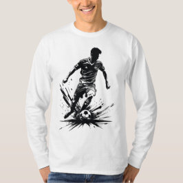 Dynamischer Fußballspieler T-Shirt