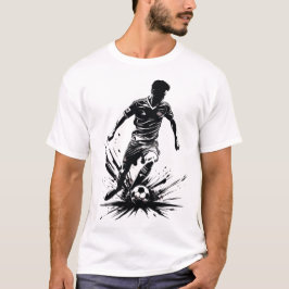 Dynamischer Fußballspieler T-Shirt
