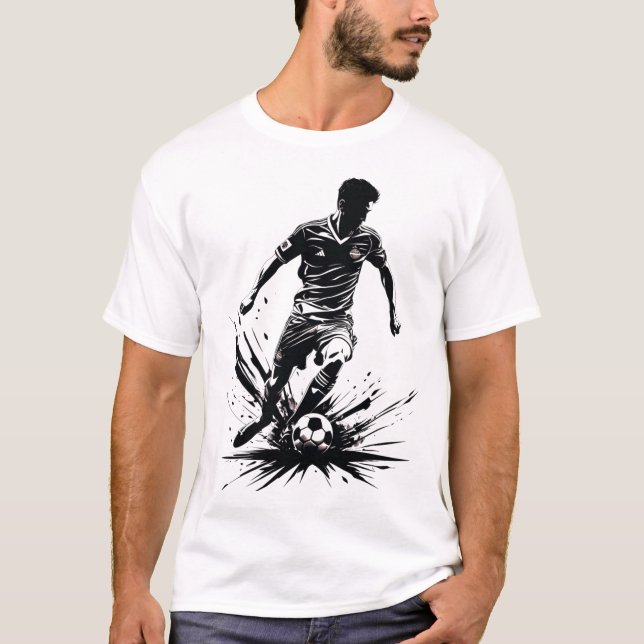 Dynamischer Fußballspieler T-Shirt (Vorderseite)
