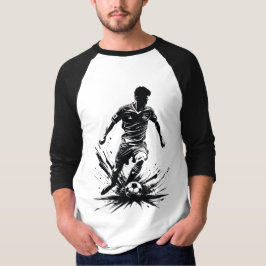 Dynamischer Fußballspieler T-Shirt