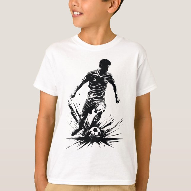 Dynamischer Fußballspieler T-Shirt (Vorderseite)