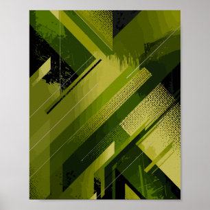 Dynamischer grüner Abstrakter Hintergrund Poster