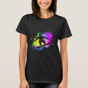 Dynamischer Snowboarder Abstrakt Art Wintersport 3 T-Shirt