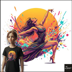 Dynamischer Tänzer Neon-Kleid Spritzkunst Tri-Blend Shirt