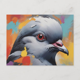 Dynamischer Taube Abstrakt Expressionist Bird Postkarte
