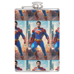 Dynamischer Verteidiger: Der Power eines Superheld Flachmann