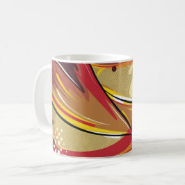 Dynamisches Abstrakt in warmen Tönen Kaffeetasse