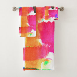 Dynamisches Abstraktes Kunstmuster Badhandtuch Set