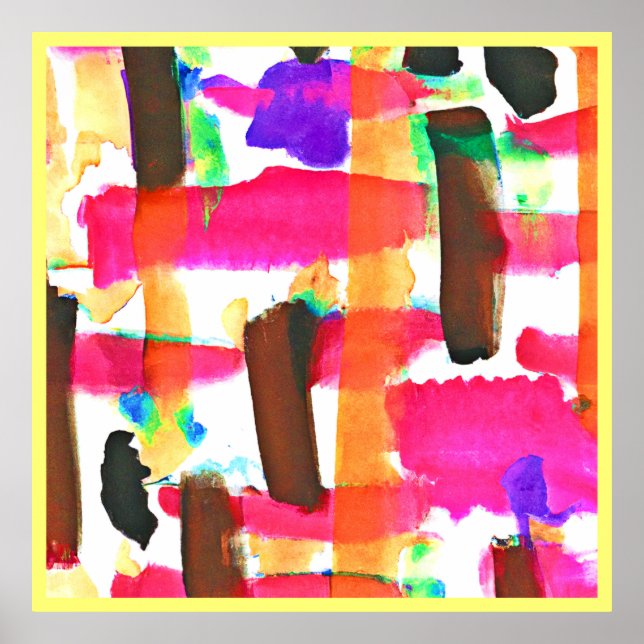 Dynamisches Abstraktes Kunstmuster Poster (Vorne)