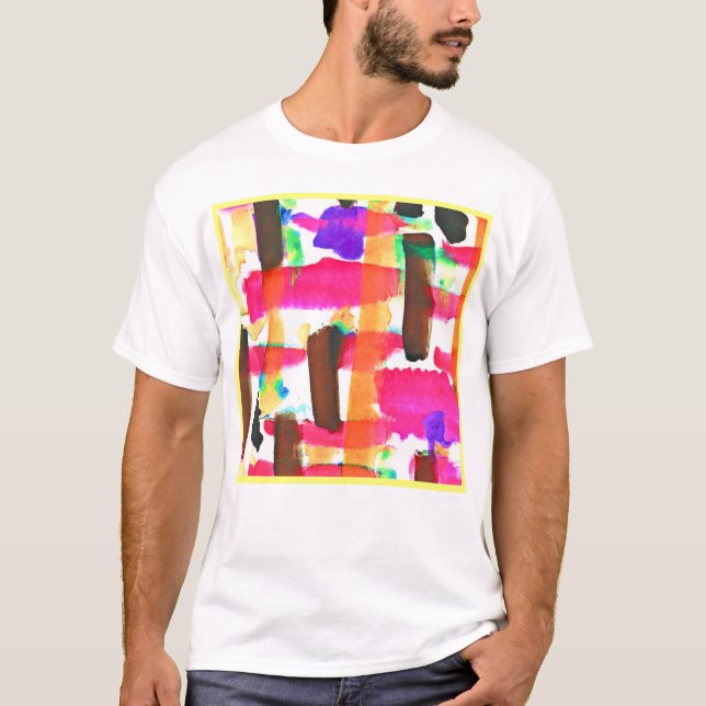 Dynamisches Abstraktes Kunstmuster T-Shirt (Vorderseite)