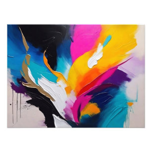 Dynamisches Abstraktes Ölgemälde, dicker Pinselstr Fotodruck