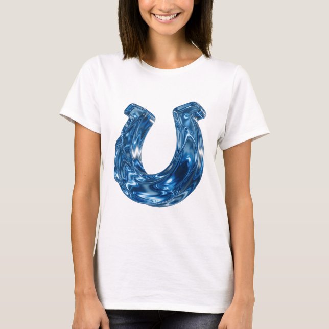 Dynamisches Blau-Wasser-Slogandesign T-Shirt (Vorderseite)