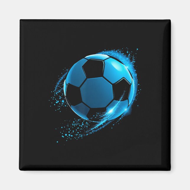 Dynamisches Blaues Fußball Ll  Magnet (Vorne)