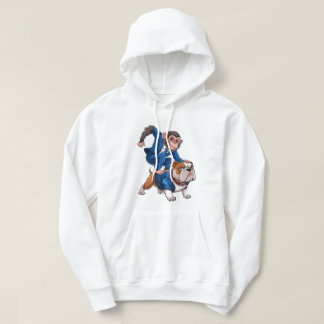 Dynamisches Duo: Der Affe und der Bulldog im Stil Hoodie