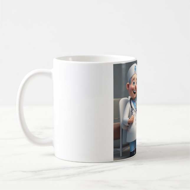 Dynamisches Duo: Tasse von Krankenpflegern und Ärz (Links)