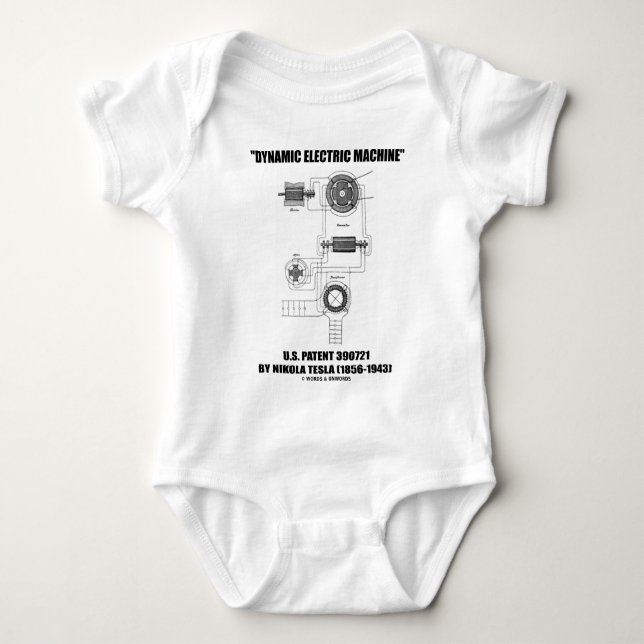 Dynamisches elektrisches Maschine US-Patent 390721 Baby Strampler (Vorderseite)