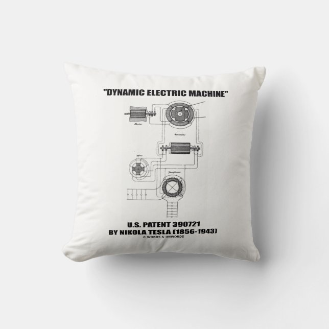 Dynamisches elektrisches Maschine US-Patent Nikola Kissen (Vorderseite)