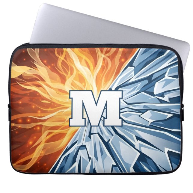 Dynamisches Feuer- und Eis-Element  Laptopschutzhülle (Vorderseite)