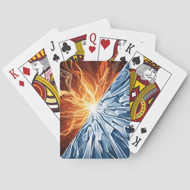 Dynamisches Feuer- und Eis-Elementar  Spielkarten (Rückseite)