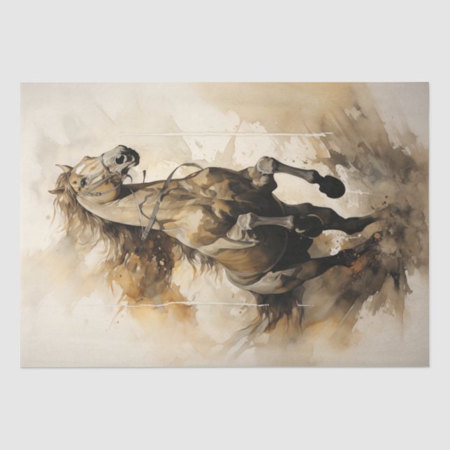 Dynamisches galoppierendes Pferd im Wasser Seidenpapier (Vorderseite)