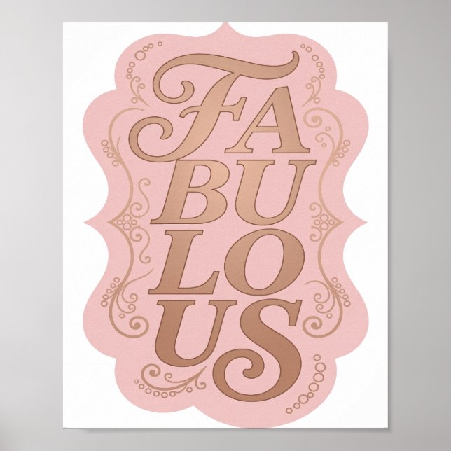 Dynamisches Gold FABULOUS 3D-Textkunstwerk Poster (Vorne)