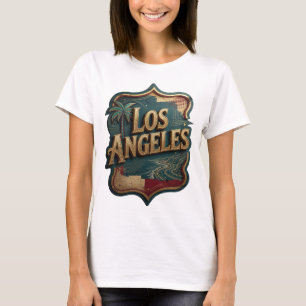 Dynamisches Gold LOS ANGELES 3D-Textkunstwerk T-Shirt