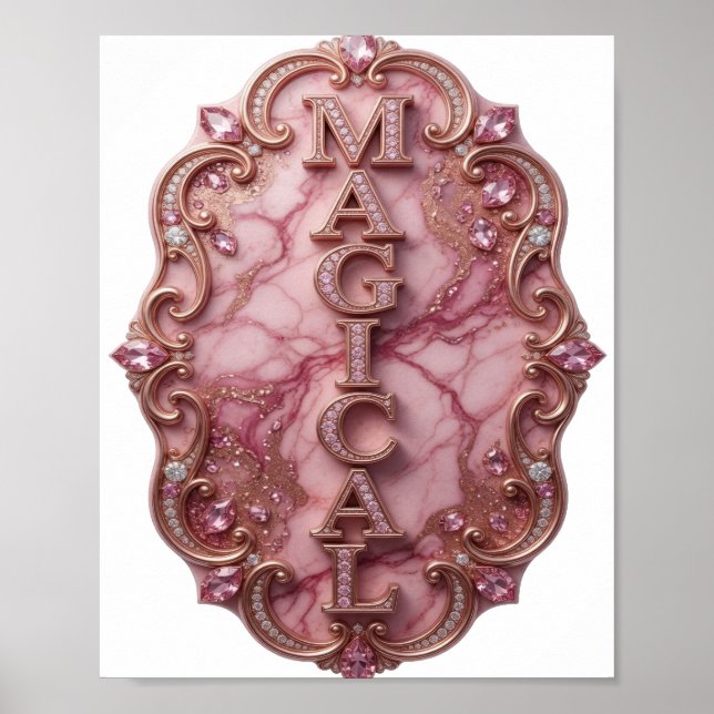 Dynamisches Gold MAGISCHE 3D-Textkunst Poster (Vorne)