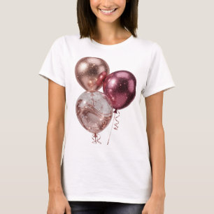Dynamisches Gold ROSE GOLD UND ROSA LUFTBALLONS T-Shirt