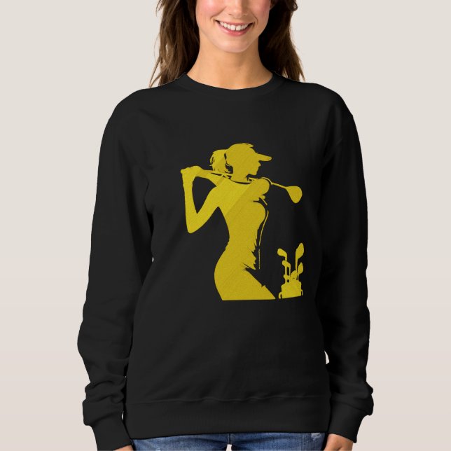 Dynamisches Golfer Mid Swing Fett Design Besticktes Sweatshirt (Vorderseite)
