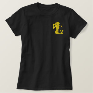 Dynamisches Golfer Mid Swing Fett Design Besticktes T-Shirt