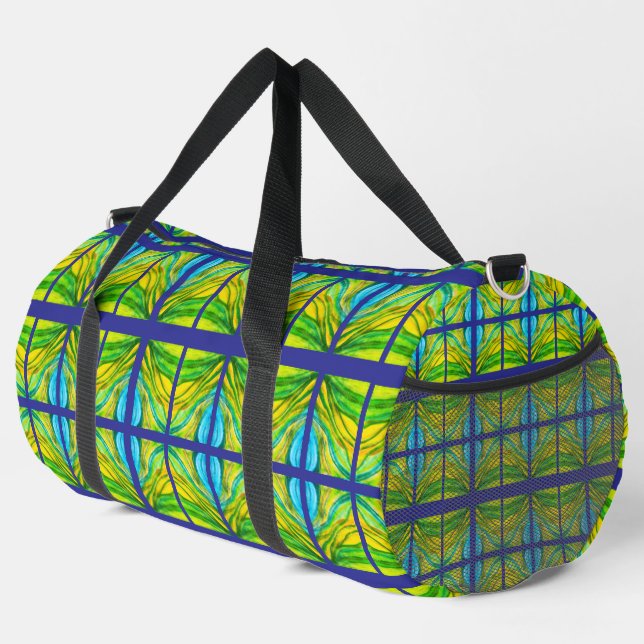 Dynamisches Grasland mit blau Duffle Bag (Rechte Ecke)