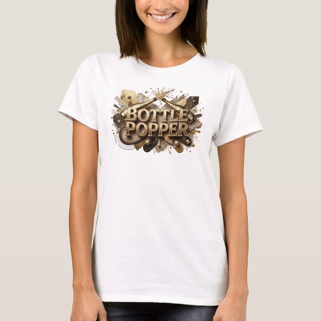 Dynamisches Orange BOTTLE POPPER T-Shirt (Vorderseite)