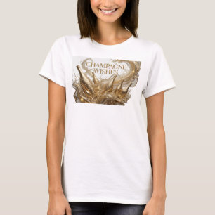 Dynamisches Orange CHAMPAGNER-WÜNSCHE-Shirt-Design T-Shirt
