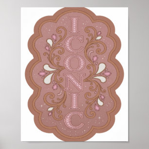 Dynamisches Pink ICONIC Grafikdesign Poster