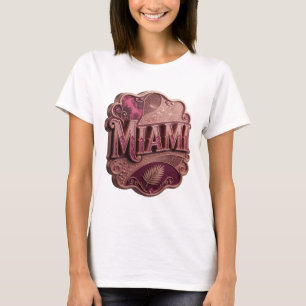 Dynamisches Pink MIAMI Textdesign T-Shirt