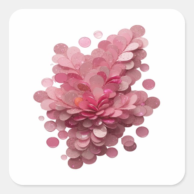 Dynamisches Rosa Abstract Sticker Grafik (Vorderseite)