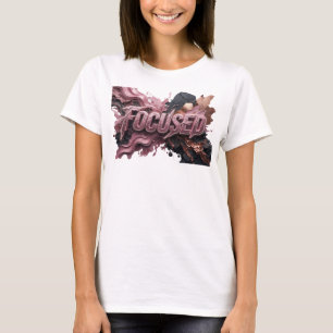 Dynamisches rotes FOCUSED Statement T-Shirt