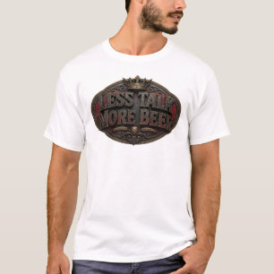 Dynamisches rotes LESS TALK MORE BEER Grafik-T-Shi T-Shirt