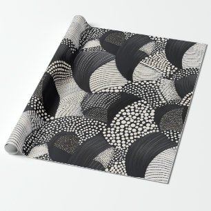Dynamisches Schwarz Weiß - Geometrischer Organisch Geschenkpapier