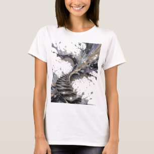 Dynamisches Silber ABSTRACT ART Grafik T-Shirt