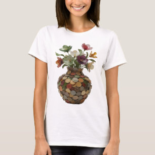 Dynamisches Silber ABSTRACT ART Mode Druck T-Shirt