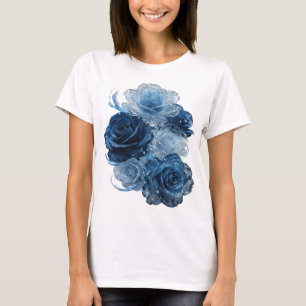 Dynamisches Silber BLUE ROSES Zitat-Shirt T-Shirt
