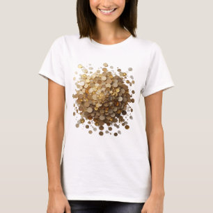 Dynamisches Silber GOLDENE MÜNZEN EXPLOSION Fettes T-Shirt