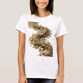 Dynamisches Silber GOLDENER REGEN Fettes Design T-Shirt