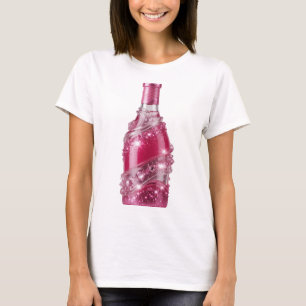 Dynamisches Silber PINK GLITTER FLASCHE Zitat-Shir T-Shirt