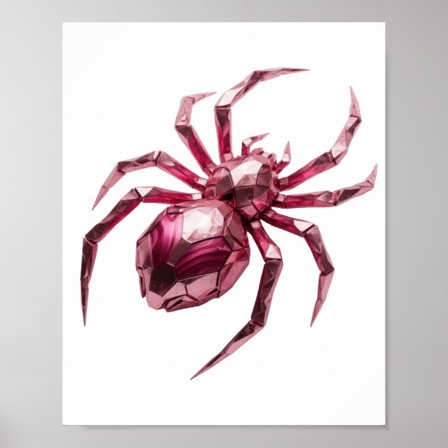 Dynamisches Silber PINK SPIDER Custom Design Poster (Vorne)