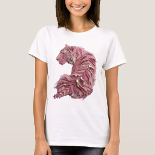 Dynamisches Silber PINK TIGER 3D Text Art T-Shirt