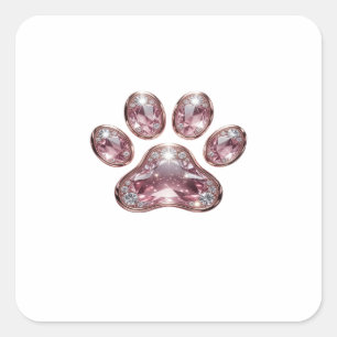 Dynamisches Silber ROSA DIAMANTEN UND ROSÉGOLD-PFO Quadratischer Aufkleber