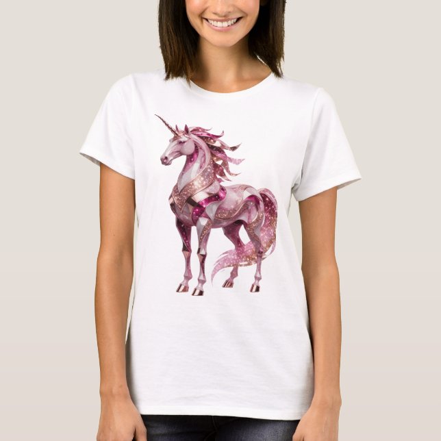Dynamisches Silber UNICORN Slogan Design T-Shirt (Vorderseite)